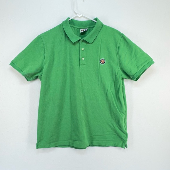 Youth Roland Garros Paris Polo Shirt Size XL Green 1oo% Cotton Tennis Grand Slam - Picture 1 of 11